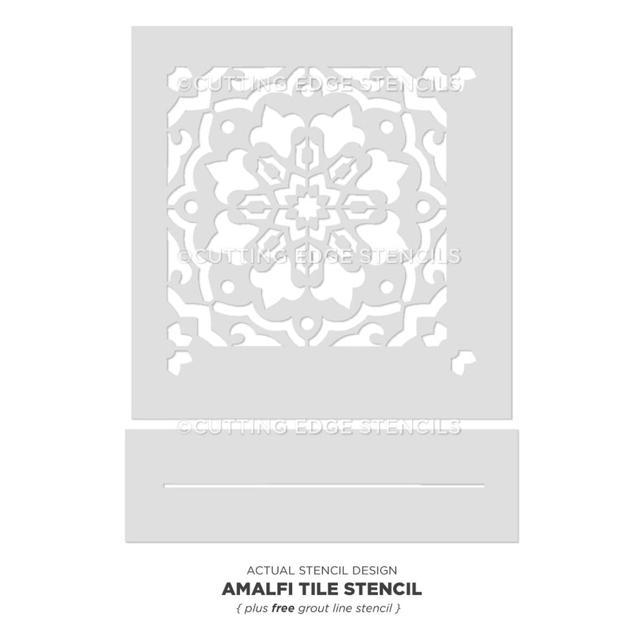 Amalf Tile Stencil Diy Painted Floor Stenciling