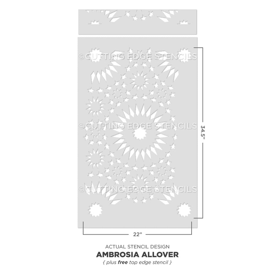 Ambrosia Allover Stencil Wallpaper Stenciling Pattern
