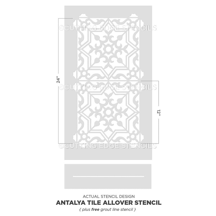 Tile stencil for painting floor