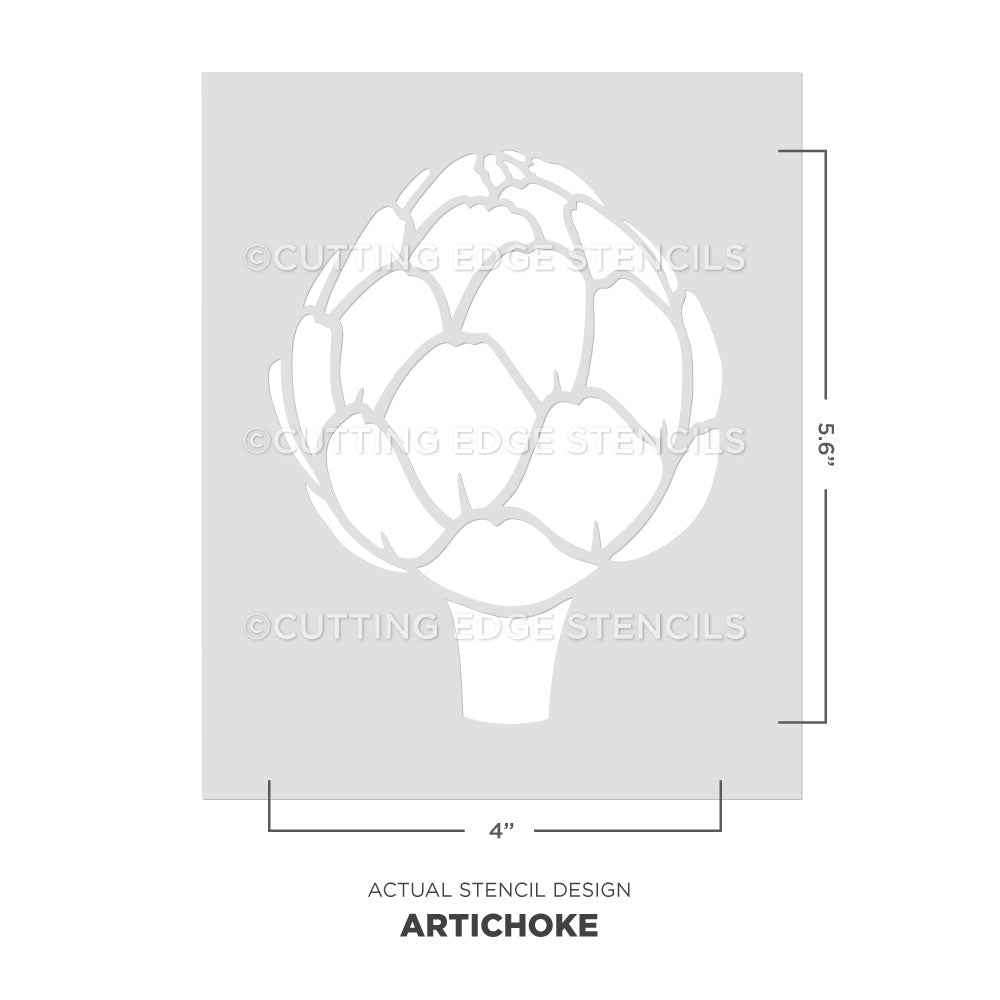 actual representation of the artichoke stencil from cutting edge stencils