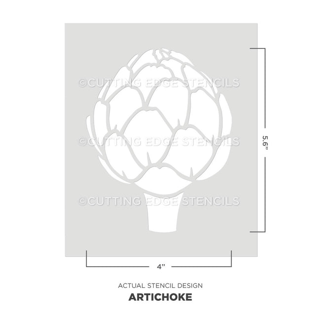 actual representation of the artichoke stencil from cutting edge stencils
