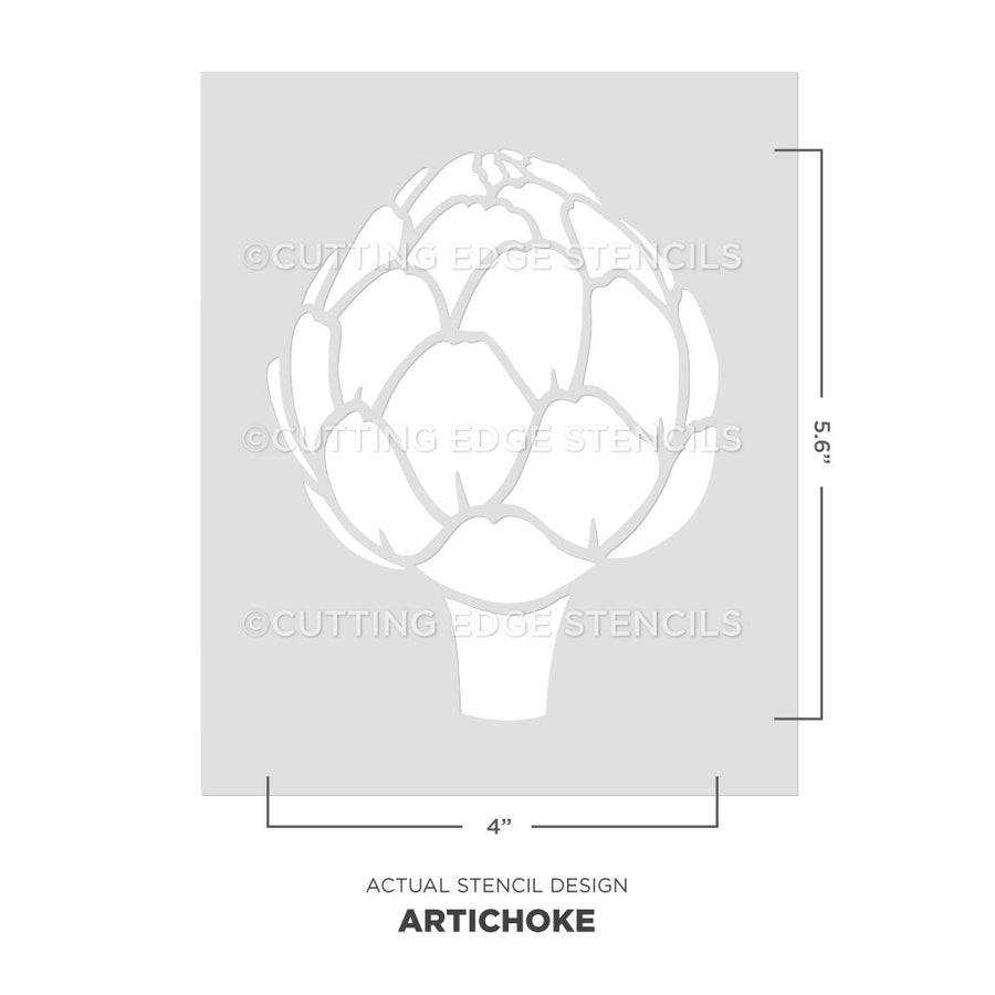 actual representation of the artichoke stencil from cutting edge stencils