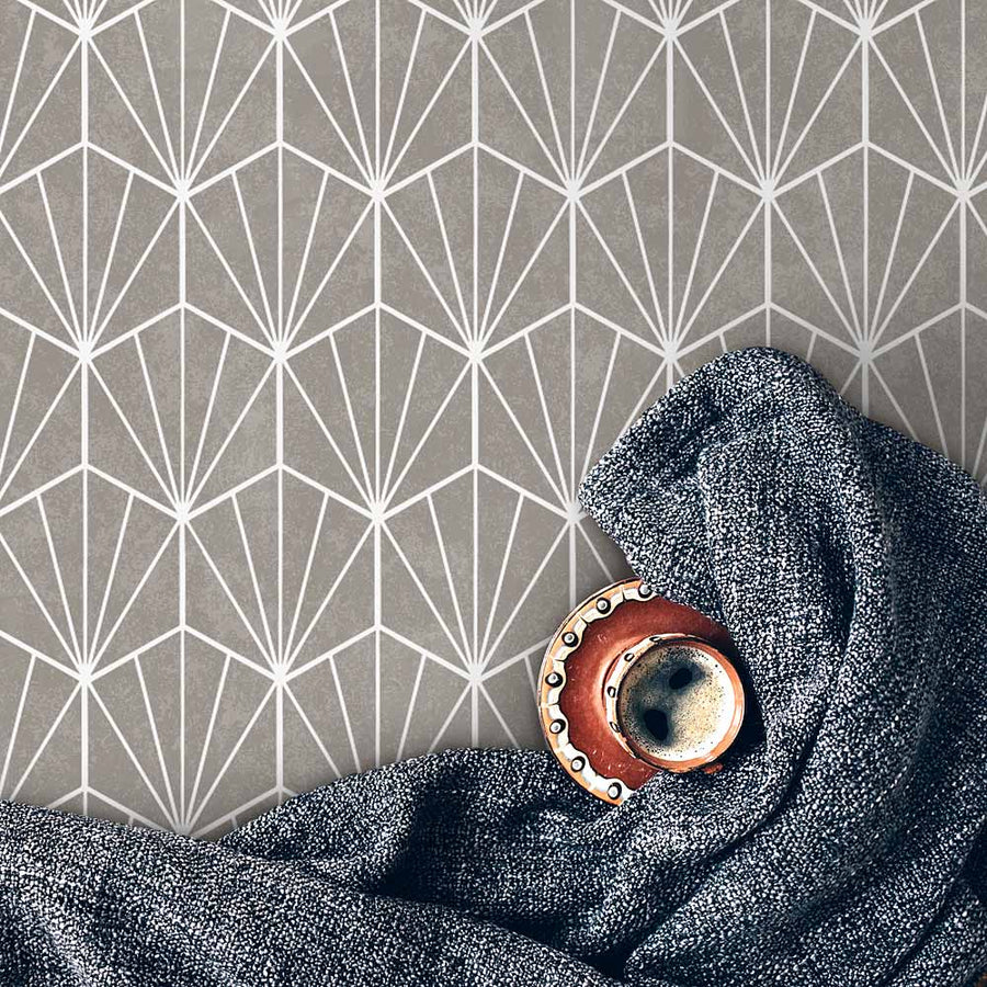hexagon tile stencil for floor