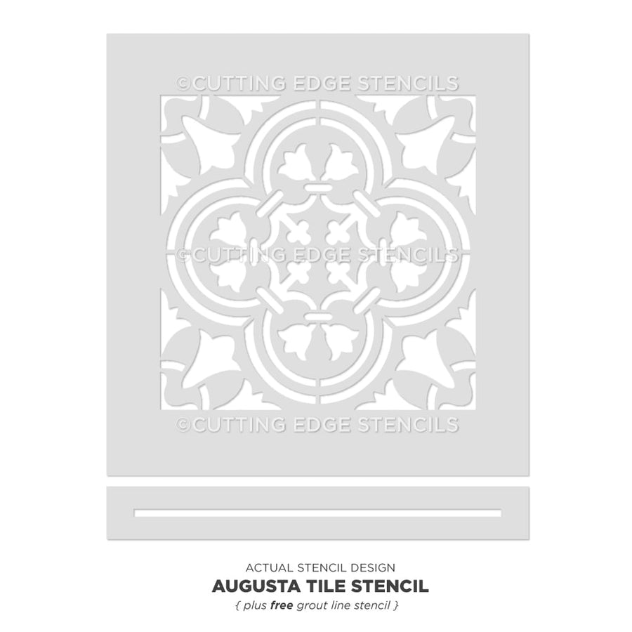 Augusta Tile Stencil Design Painted Floors Stenciling