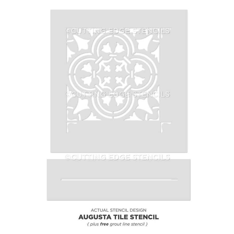 Augusta Tile Stencil Design Painted Floors Stenciling