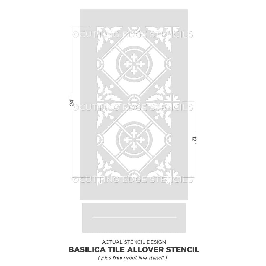 Tile stencil for painting floor