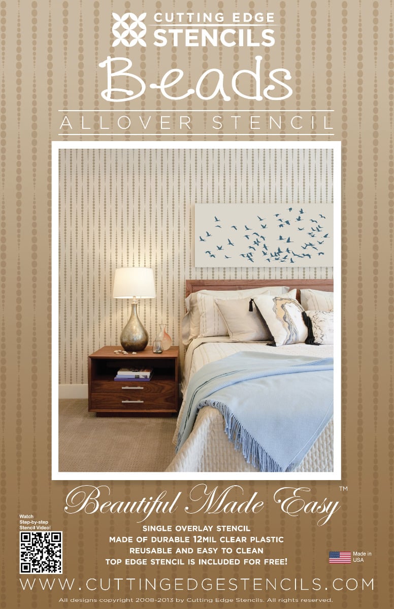 beads wall stencil packaging
