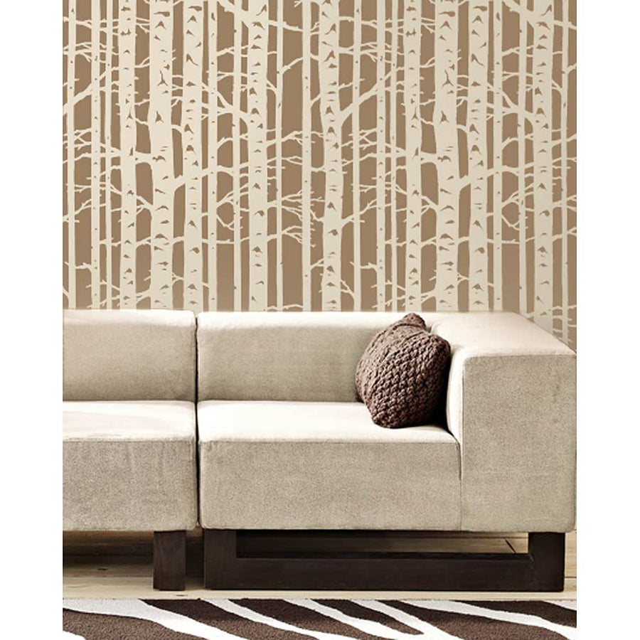 birch forest stencil