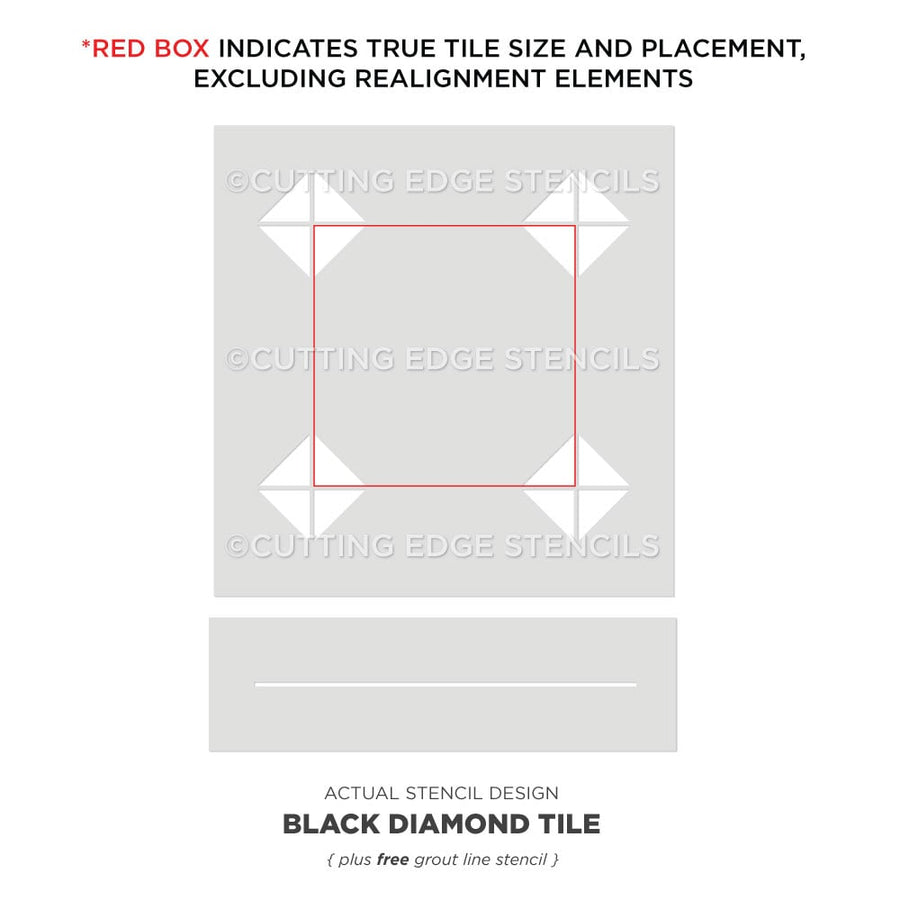 alignment photo placement image black diamond stencil pattern