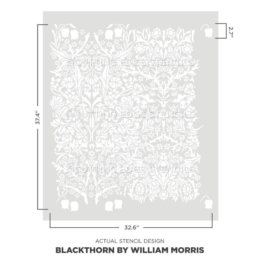 blackthorn stencil william morris design actual stencil image