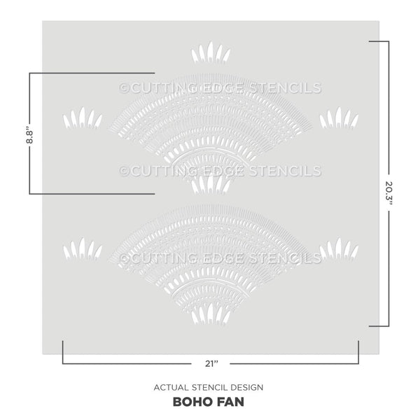Boho Fans Wall Stencil Pattern for DIY Stencil Decor! - Easy Decorating ...