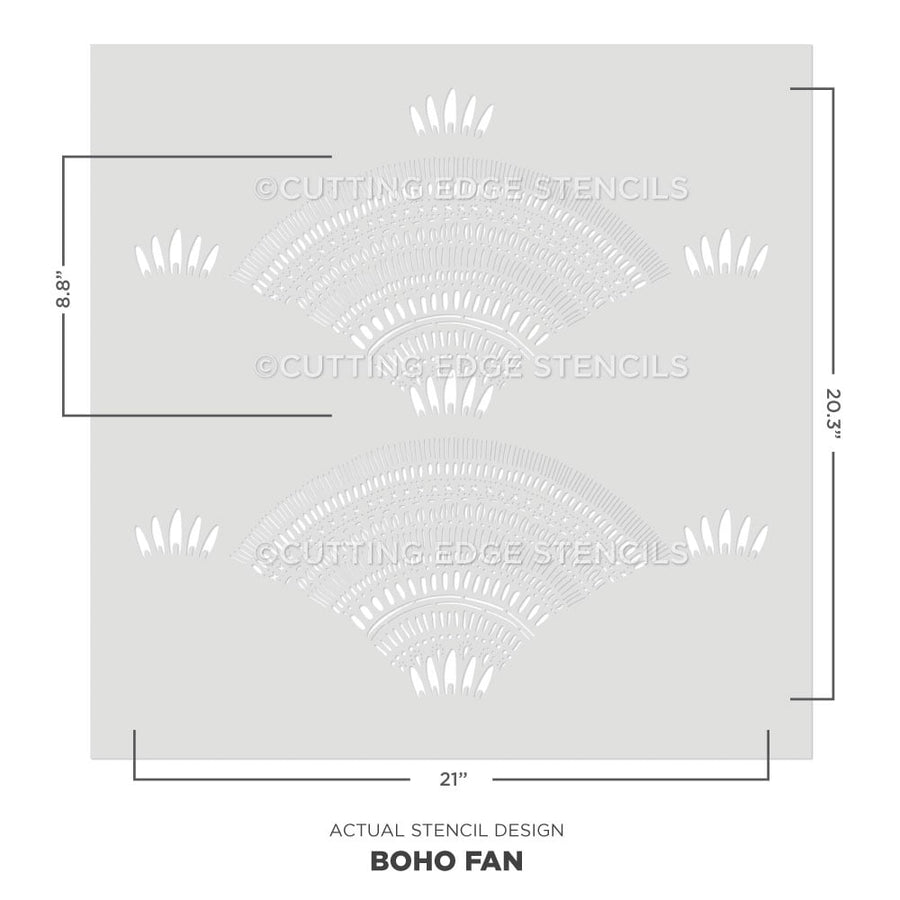 boho fans wall stencil actual stencil image for walls
