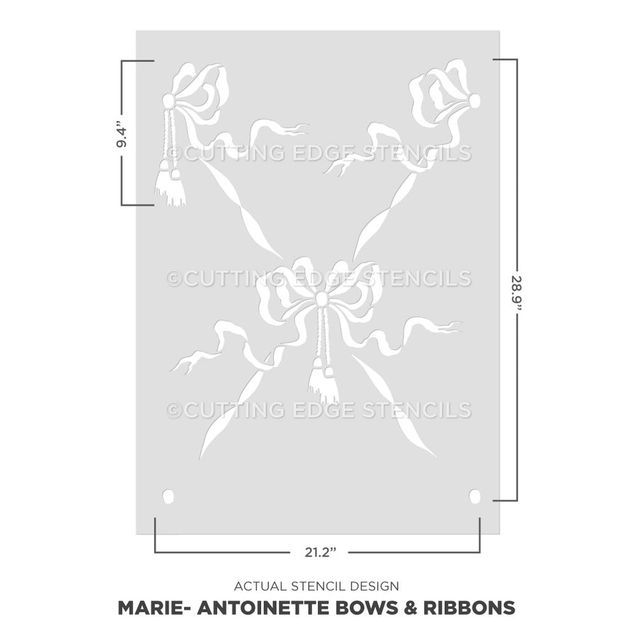 Bow and ribbon wall stencil template