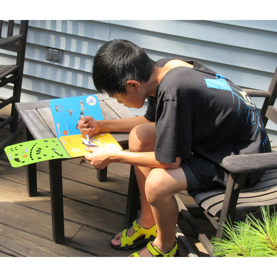 boy stenciling