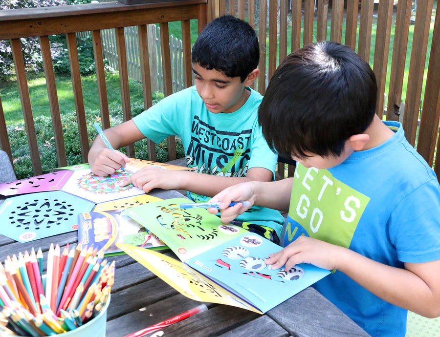 boys stenciling