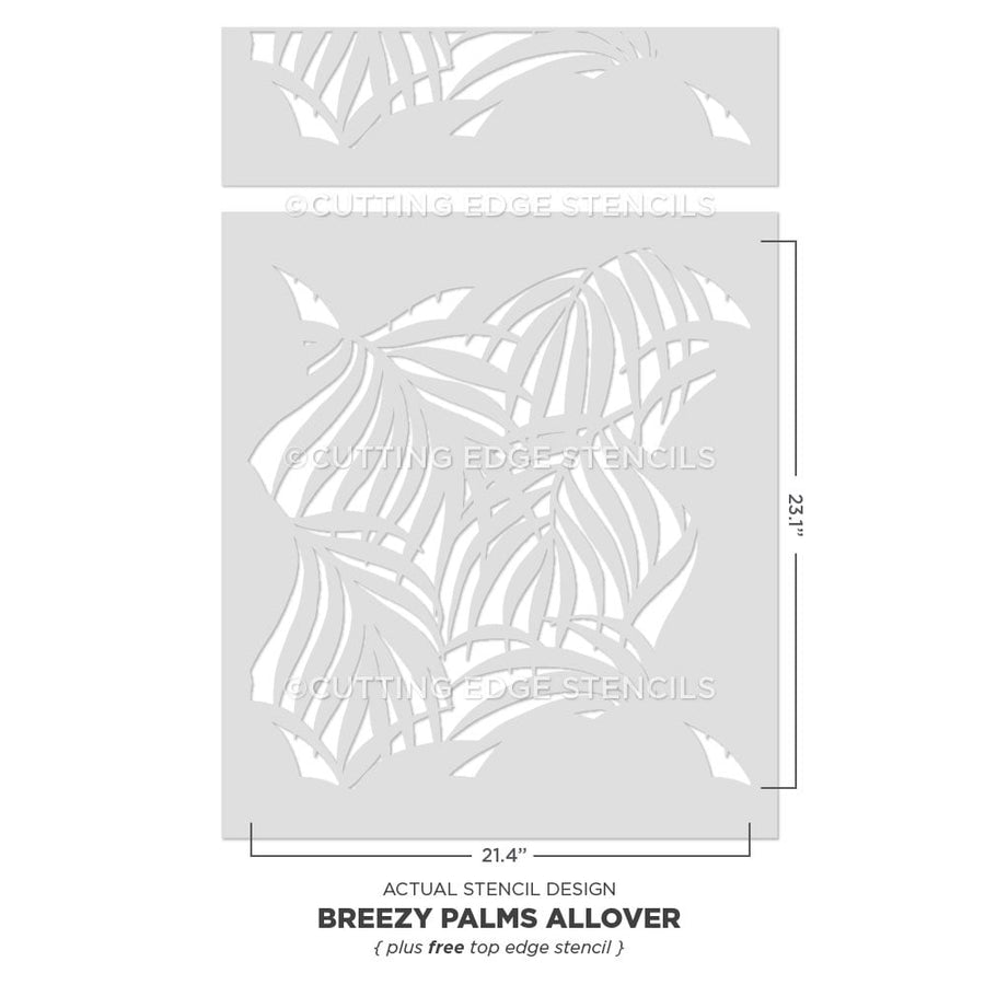 Breezy Palms Wall Stencil - Factory Second