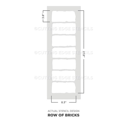 Row Of Bricks Stencil for Edges and Borders - Brick Soldier Course Stencil