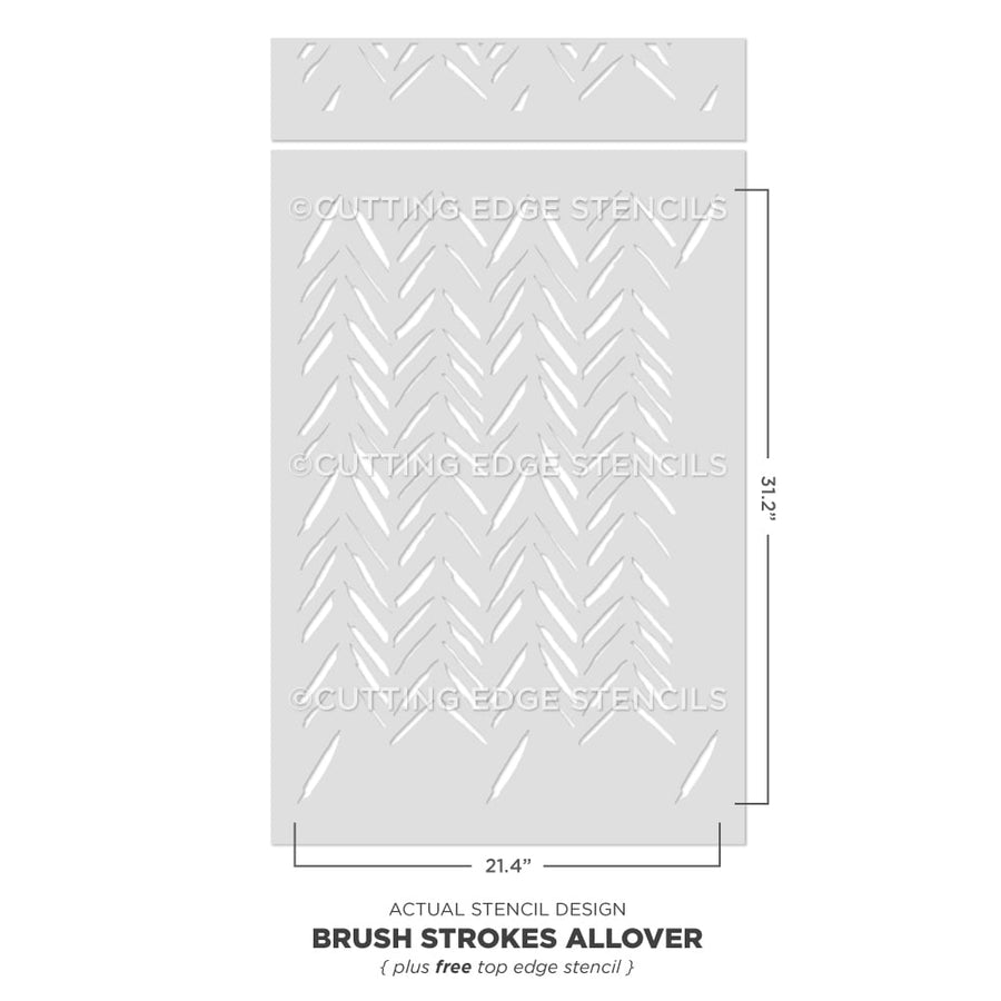 Brush Strokes Allover Stencil Wall Pattern Stenciling