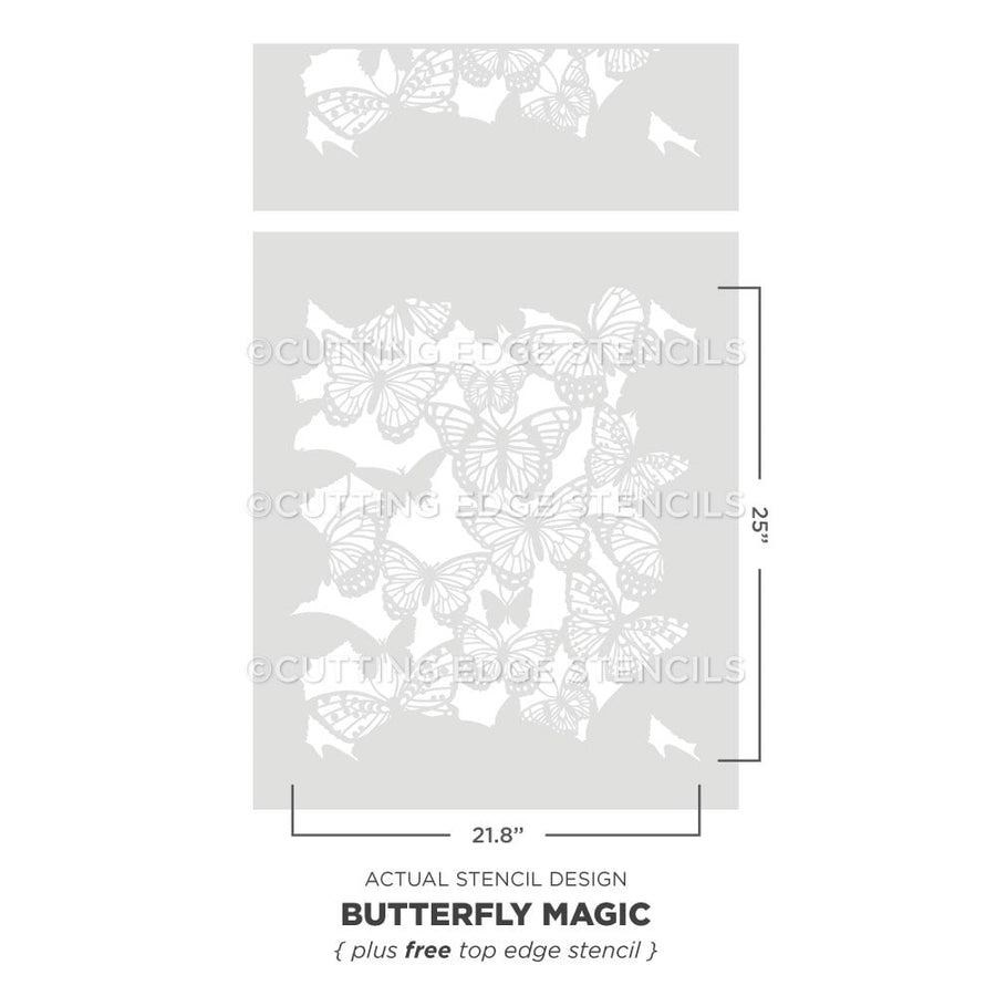 Butterfly magic stencil for walls