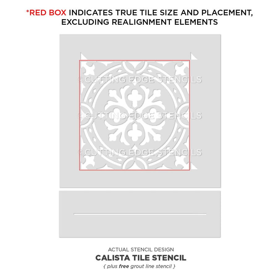 Calista Tile Stencil Painted Floor Stenciling