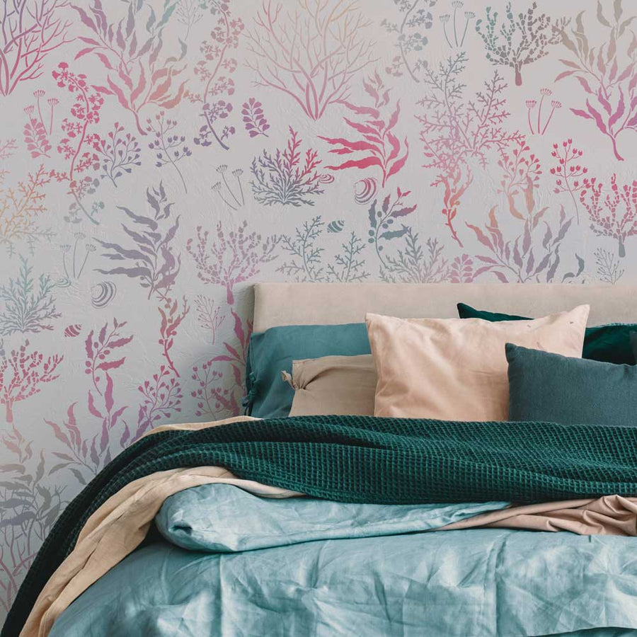 bedroom wall stencil tie dye stenciled wall bedroom