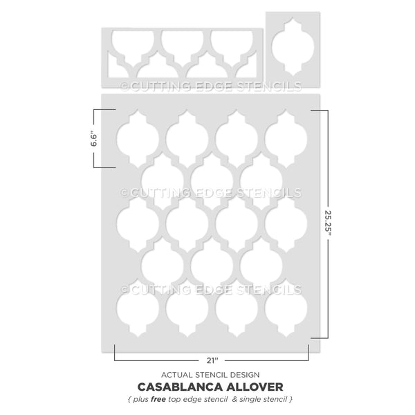Large Moroccan Stencils for easy wall painting. Moroccan stencil Casablanca