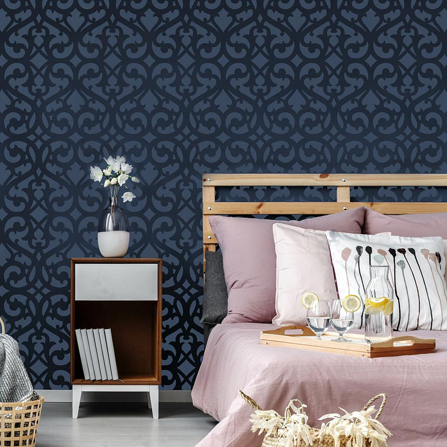 Castle Trellis Allover Wall Stencil Design Decor Stenciling
