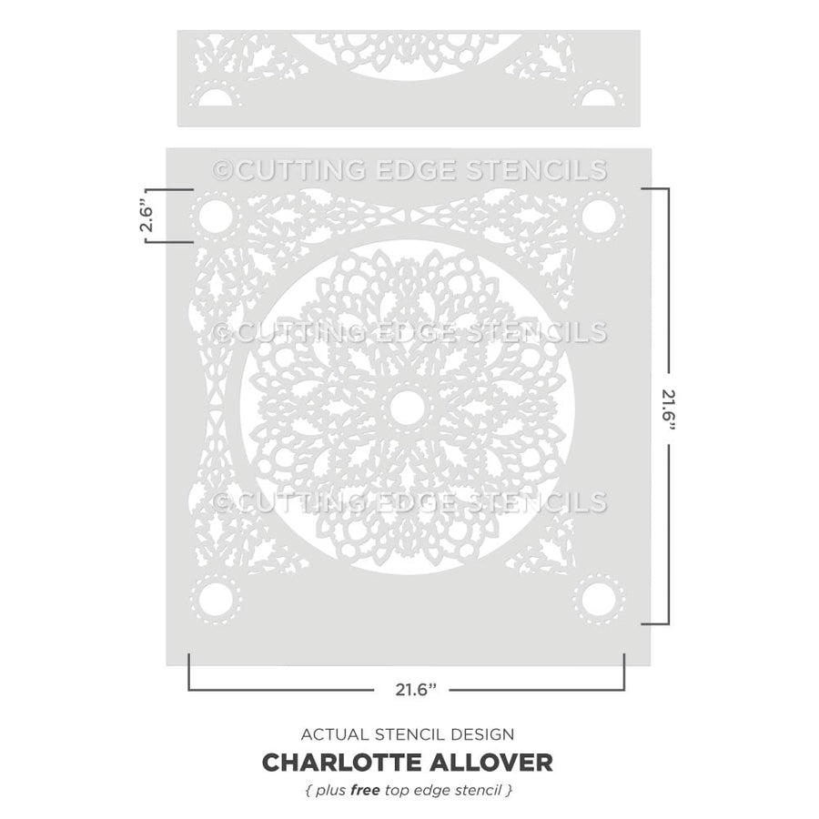 charlotte wall stencil lace design