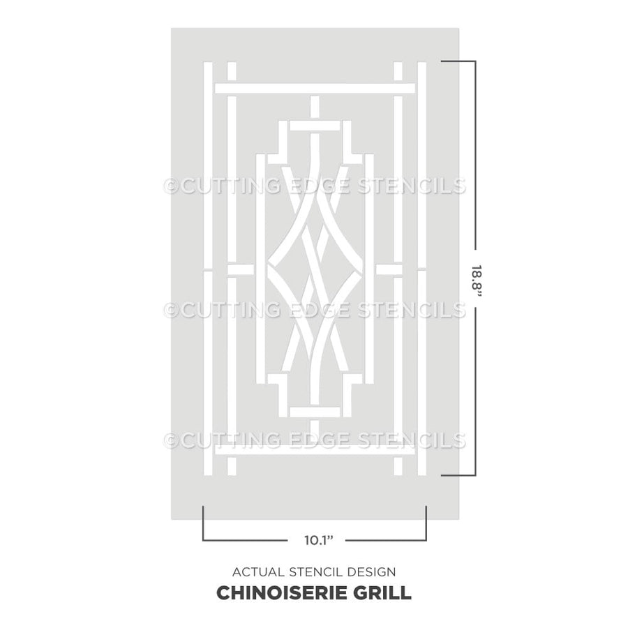 chinoiserie grill stencil kit actual stencil image