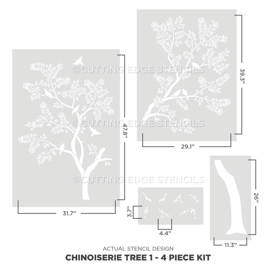 tree one chinoiserie stencil actual image