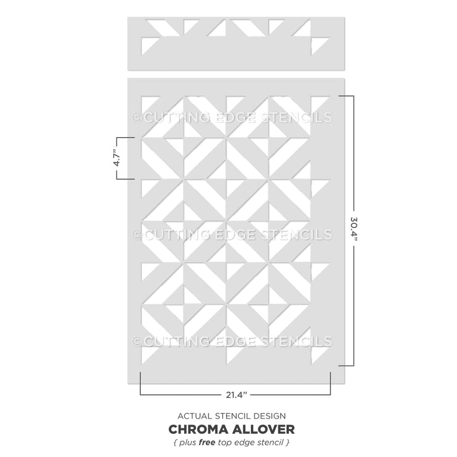 Chroma Allover Stencil Geometric Wall Pattern Stenciling