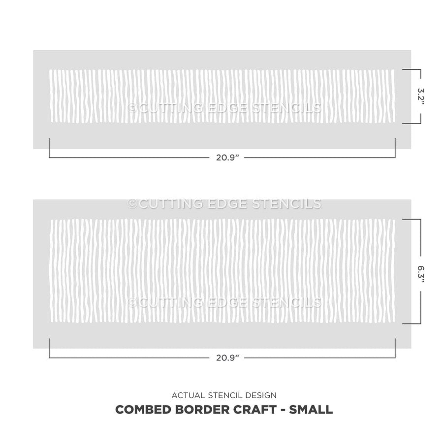 combed border wall stencil size small actual image