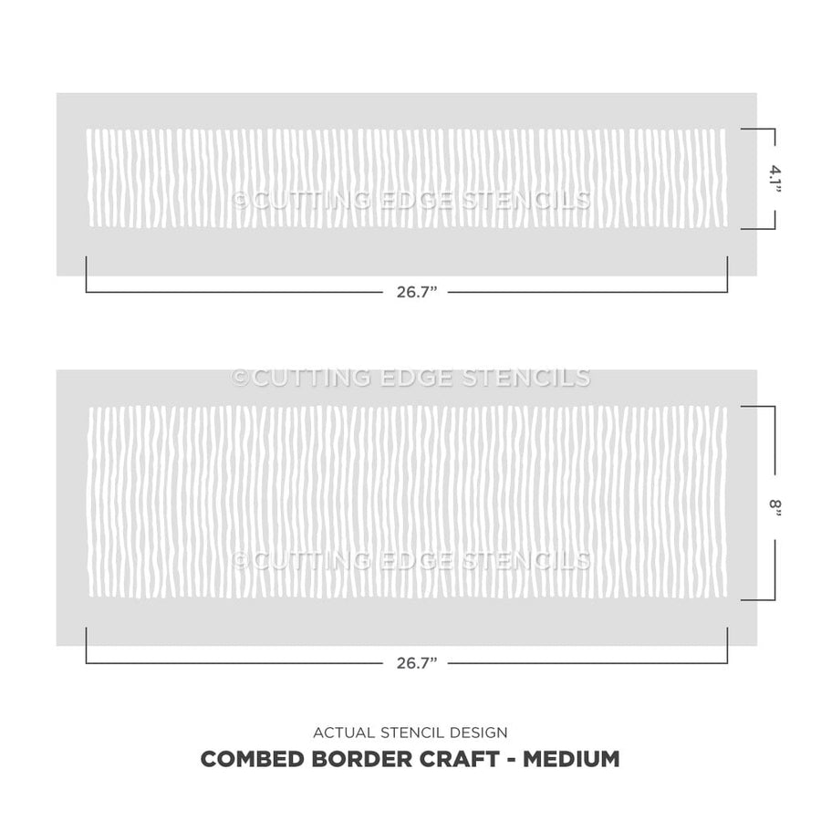 combed border wall stencil size medium actual image