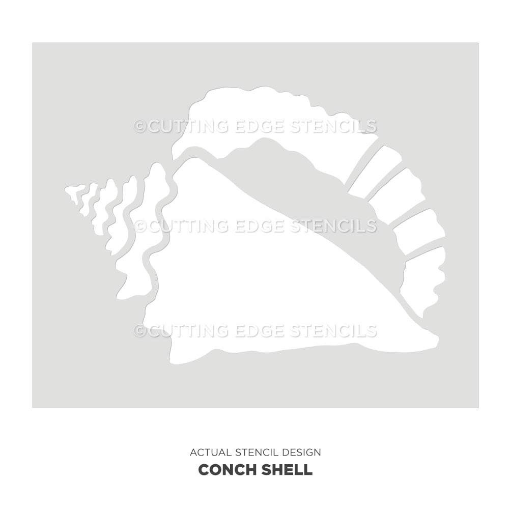 Conch Shell Painting Stencil | Nautical Conch Shell Stencil
