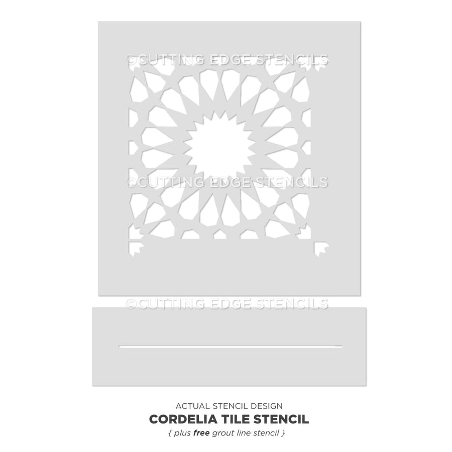 Cordelia Tile Stencil Cement Stenciling Pattern