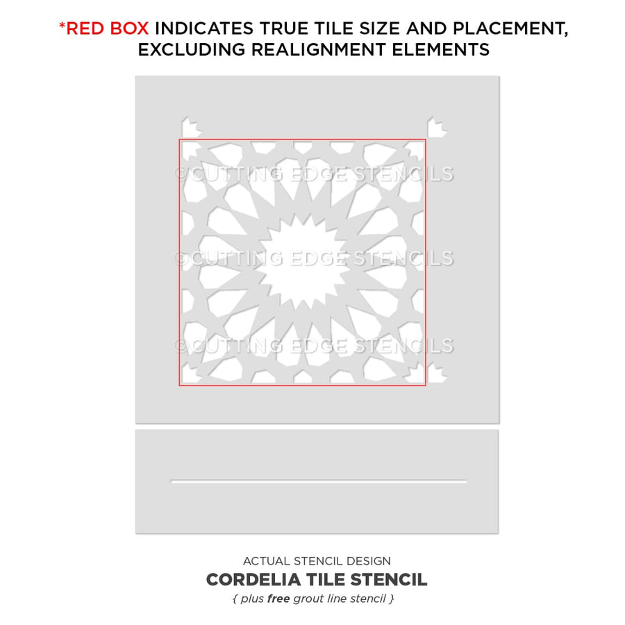 Cordelia Tile Stencil Cement Stenciling Pattern
