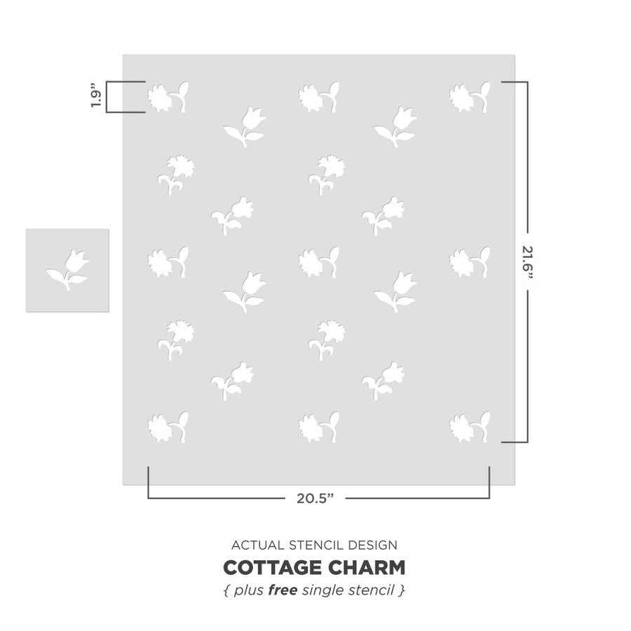actual stencil photo of cottage charge flower stencil