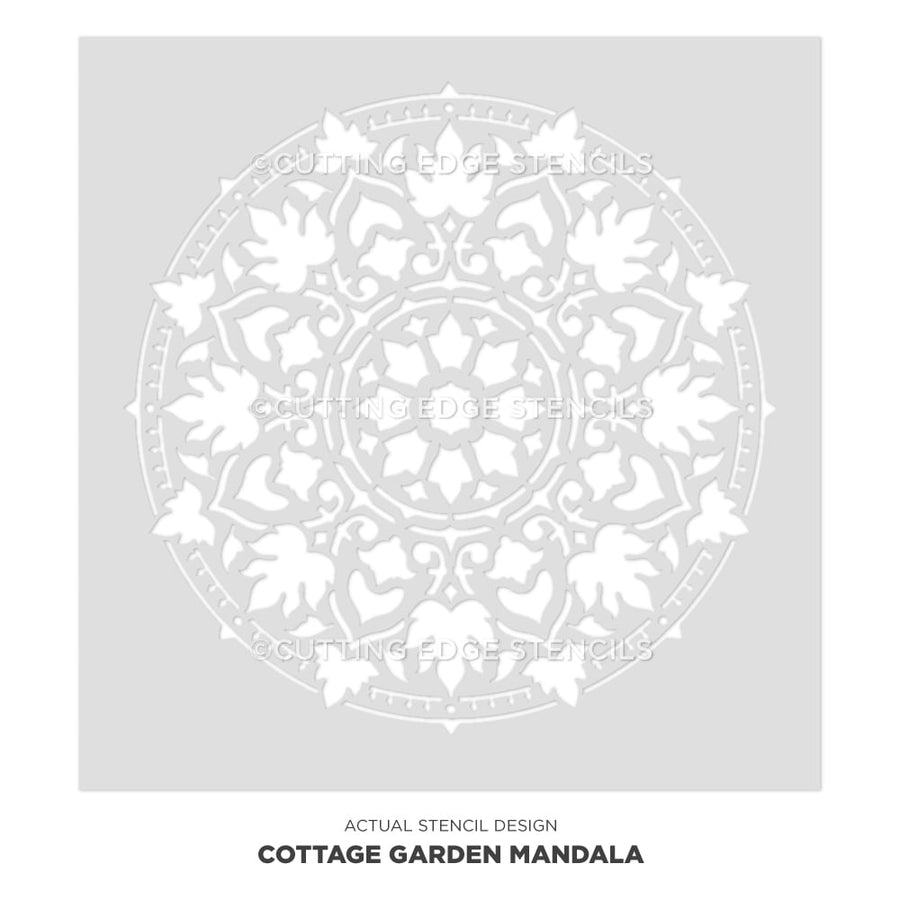 Cottage garden mandala stencil wall stencils