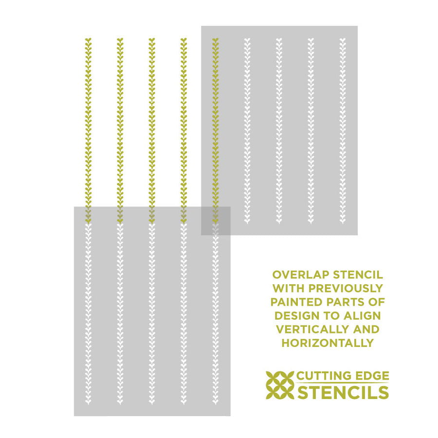alignment instructions for the country cottage stripe stencil 