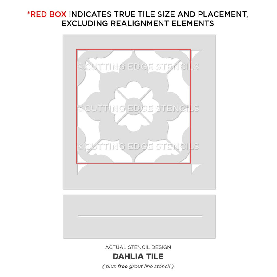 dahlia tile stencil actual image