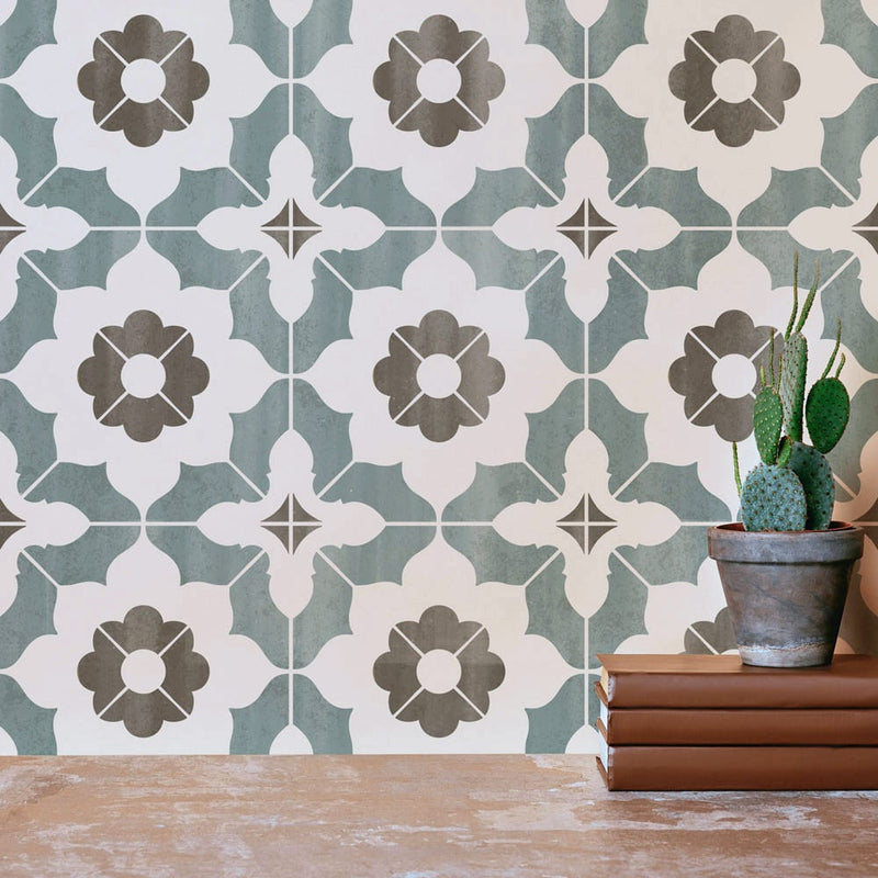 Dahlia Tile Stencil