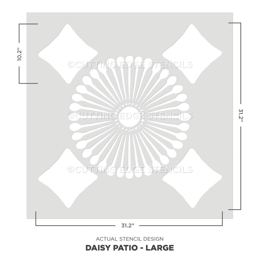 daisy patio stencil contrete tile stencil actual image