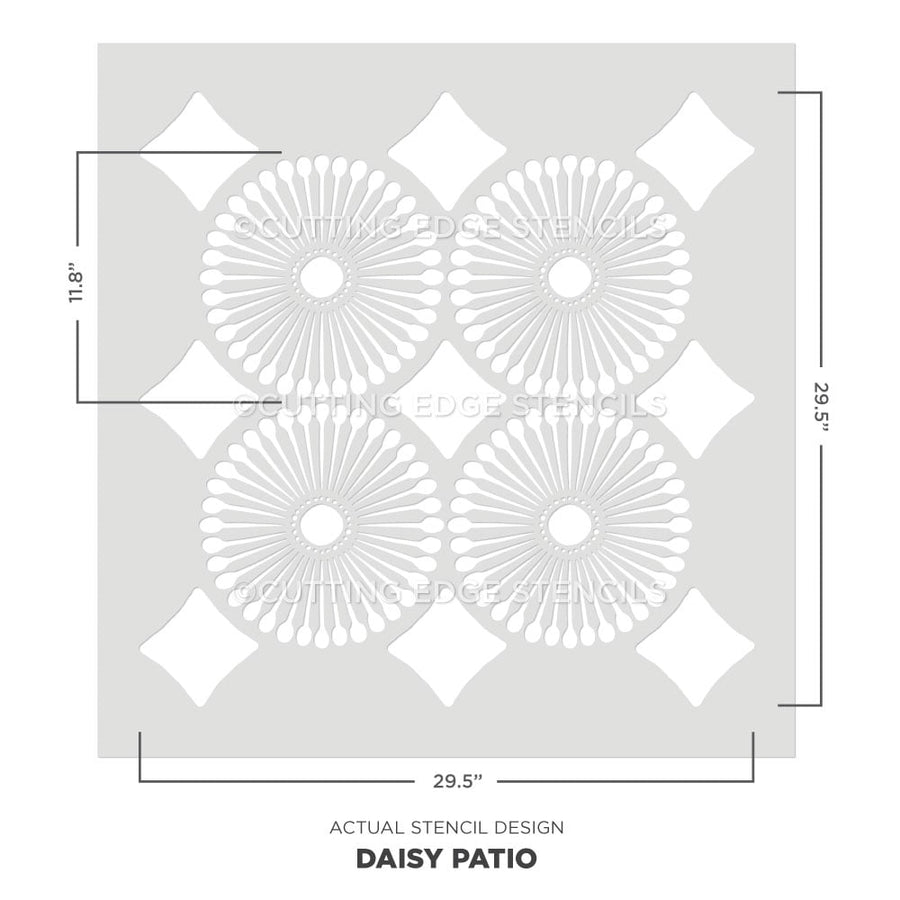 daisy patio stencil actual stencil image floral patio design