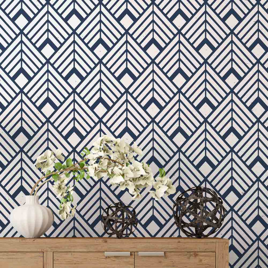 deco diamond moderns wall stencil