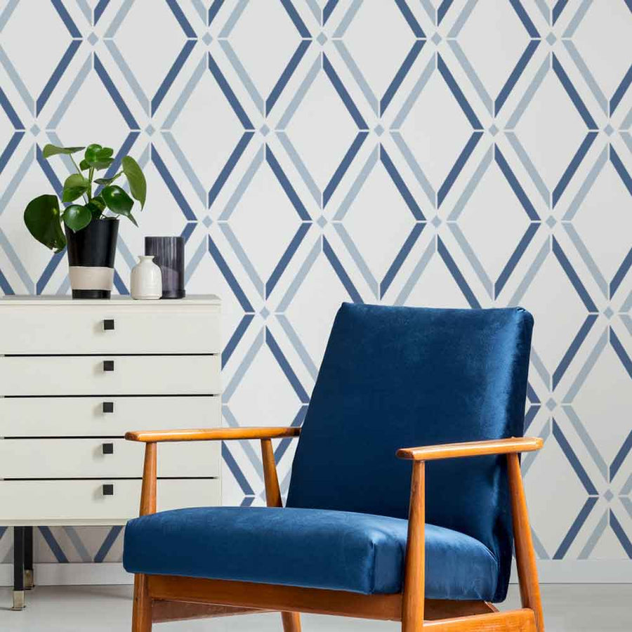 Diamond Trellis Wall Stencil

