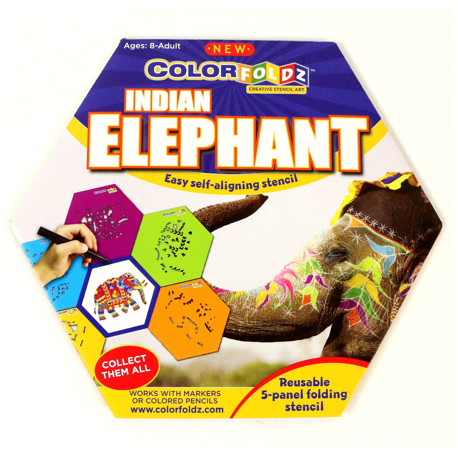 elephant colorfoldz stencil