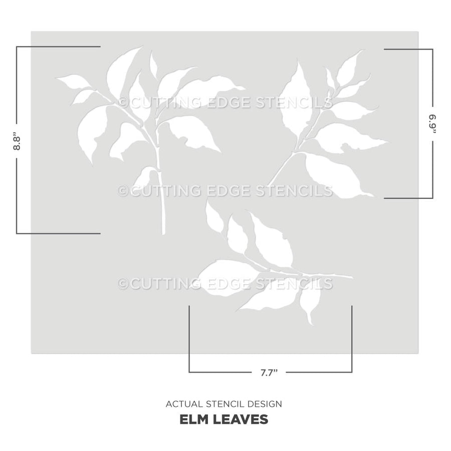 elm leaves stencil design