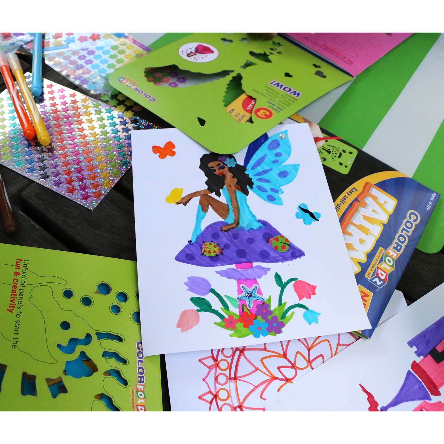 fairy stencil colorfoldz