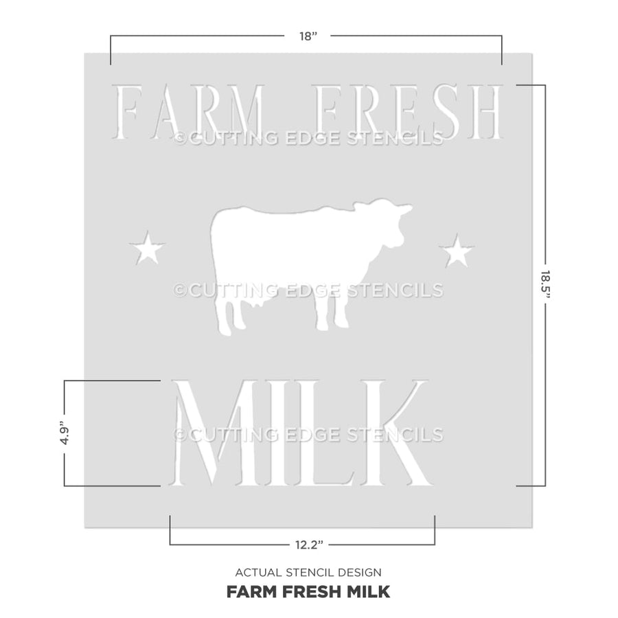 farm fresh milk sign stencil actual image