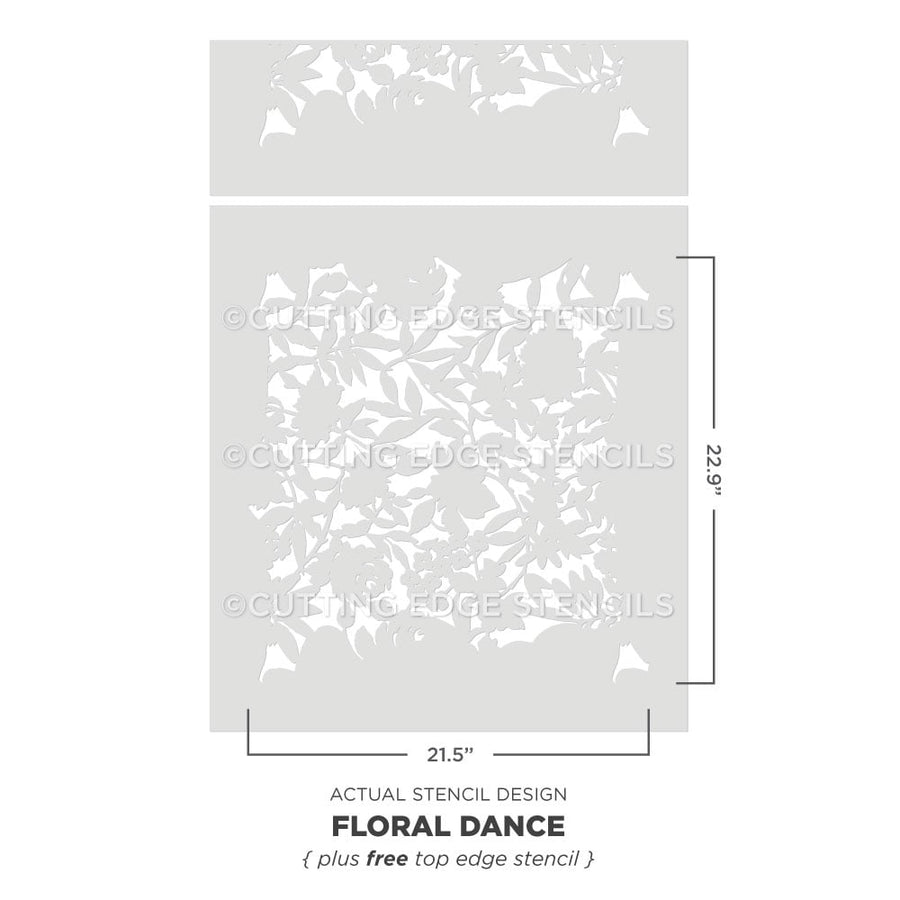 floral dance stencil for walls